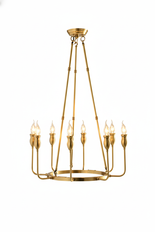 Golden Ring Candle-Arm Chandelier | vexalamps