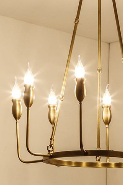 Golden Ring Candle-Arm Chandelier - view 11 | vexalamps