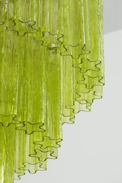 Green Glacier Tier Chandelier |Glass detail | vexa lamps