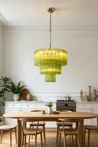 Green Glacier Tier Chandelier for Restaurant | vexa lamps