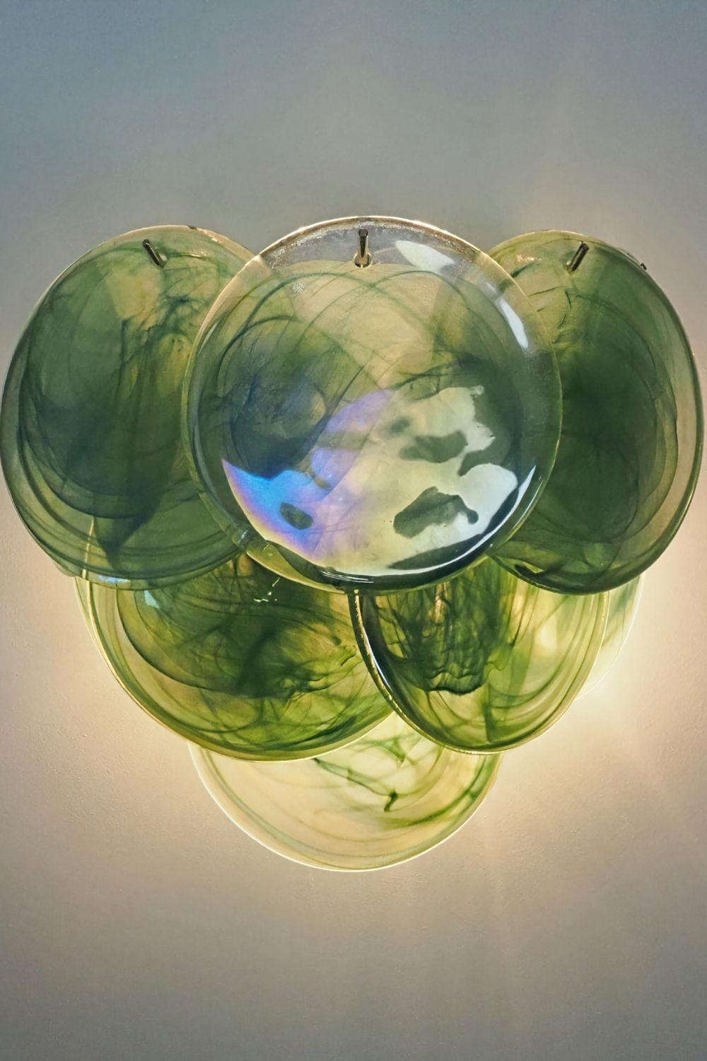 Green Art Glass Discs Wall Lamp - view 27 | vexalamps