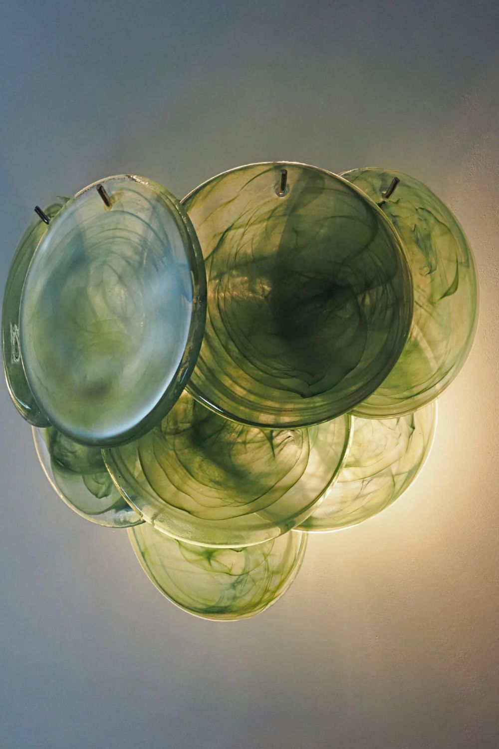 Green Art Glass Discs Wall Lamp - view 24 | vexalamps