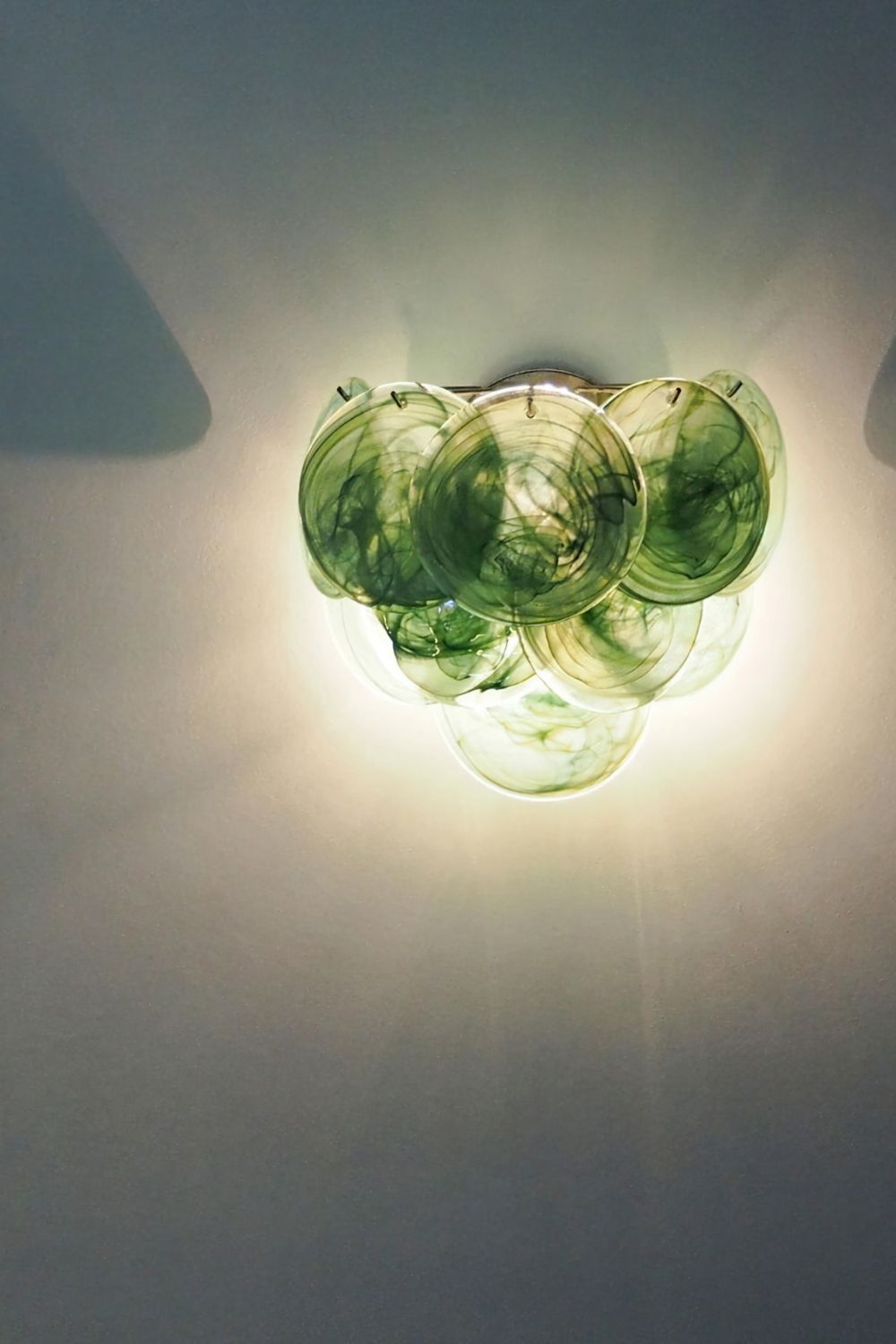Green Art Glass Discs Wall Lamp - view 25 | vexalamps