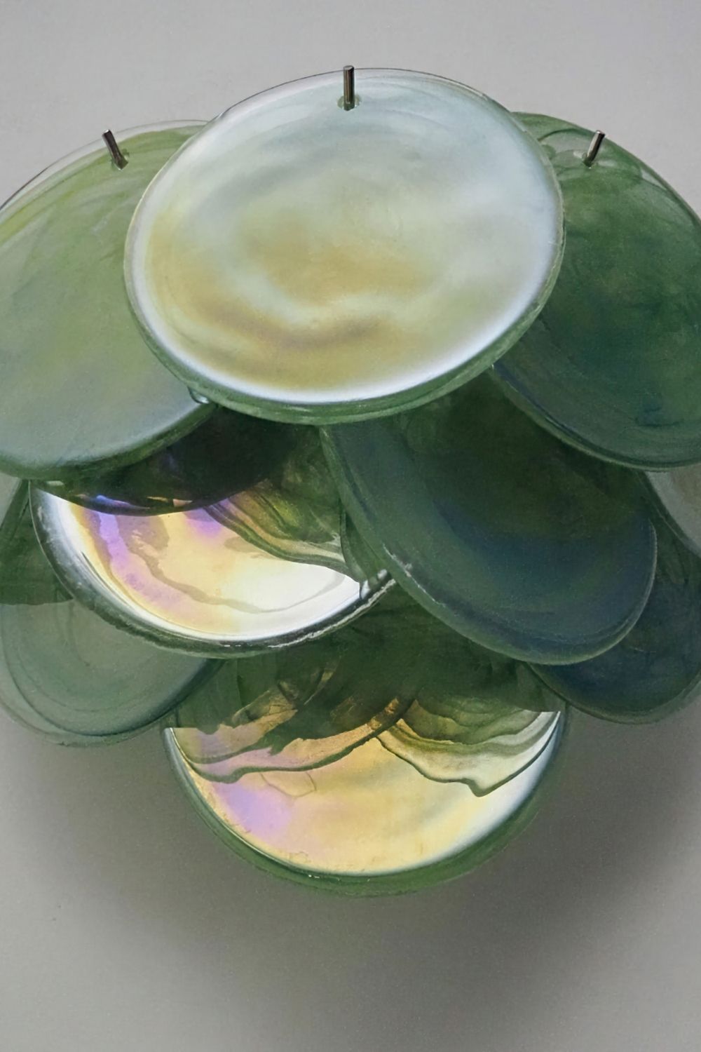 Green Art Glass Discs Wall Lamp - view 26 | vexalamps