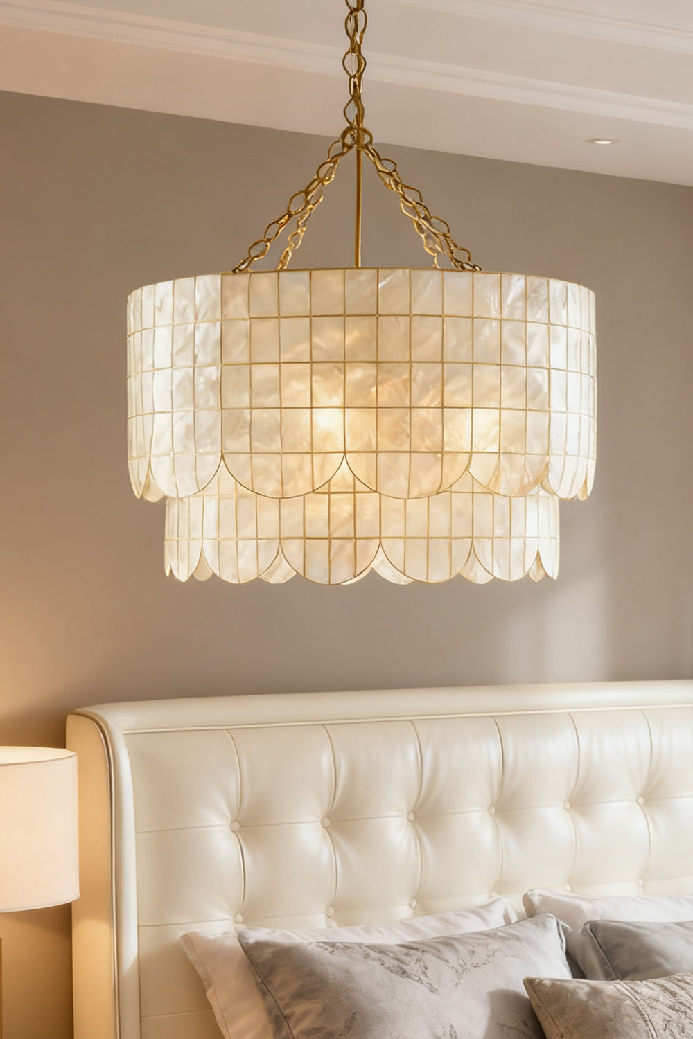 Hailee Capiz Chandelier - view 11 | vexalamps