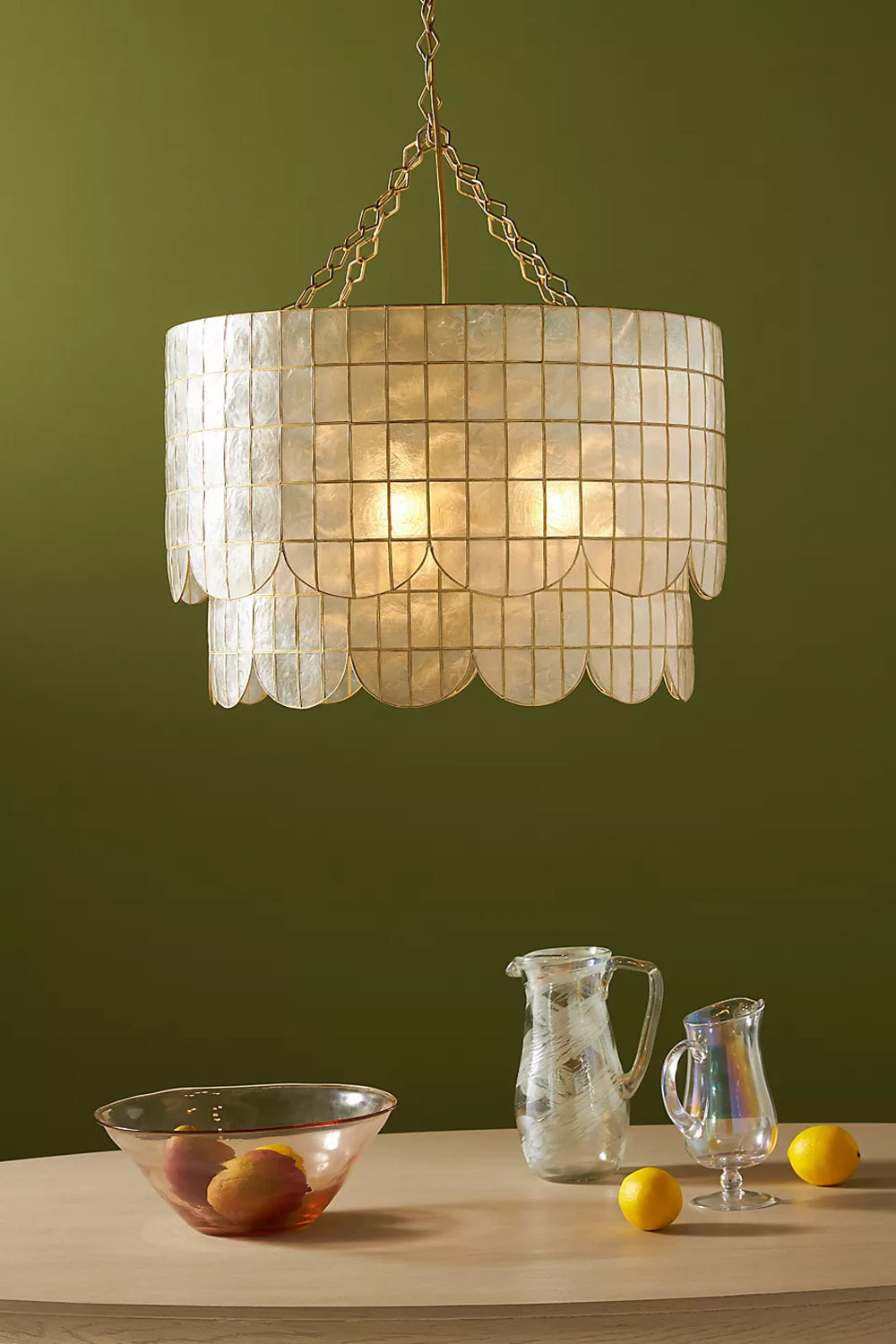 Hailee Capiz Chandelier - view 9 | vexalamps