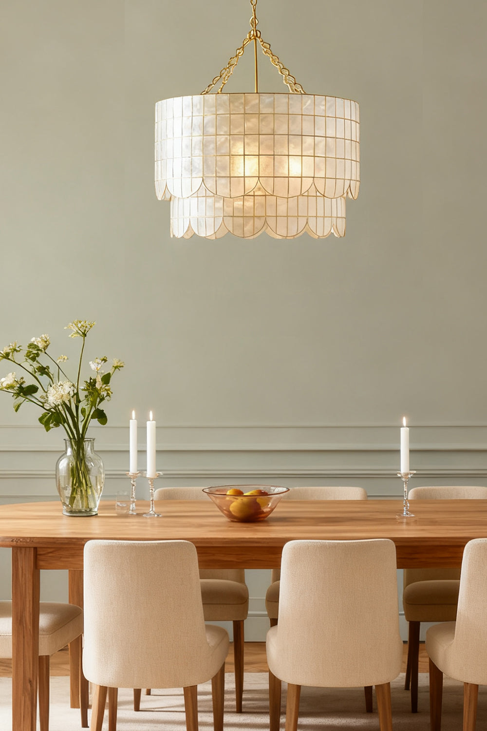 Hailee Capiz Chandelier - view 4 | vexalamps