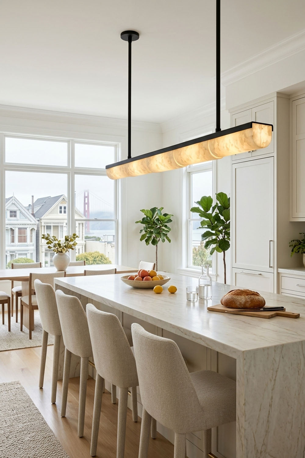 Imperial Strata Alabaster Linear Pendant Lamp