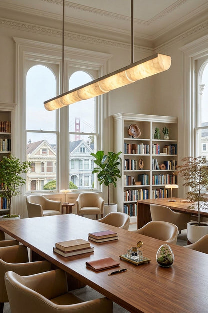 Imperial Strata Alabaster Linear Pendant Lamp