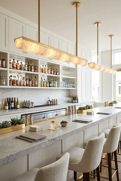 Imperial Strata Alabaster Linear Pendant Lamp
