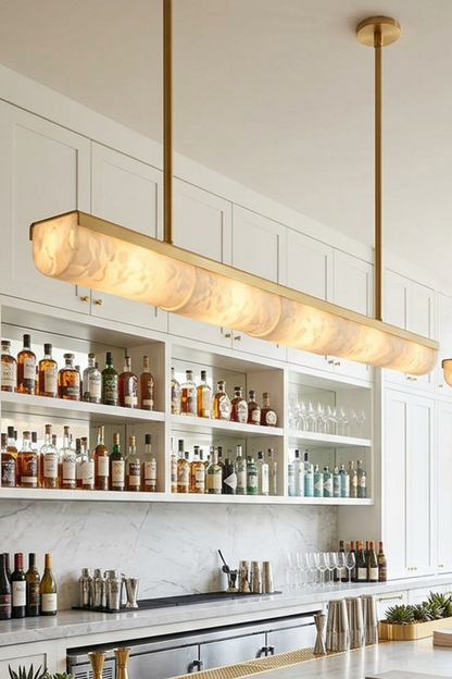 Imperial Strata Alabaster Linear Pendant Lamp