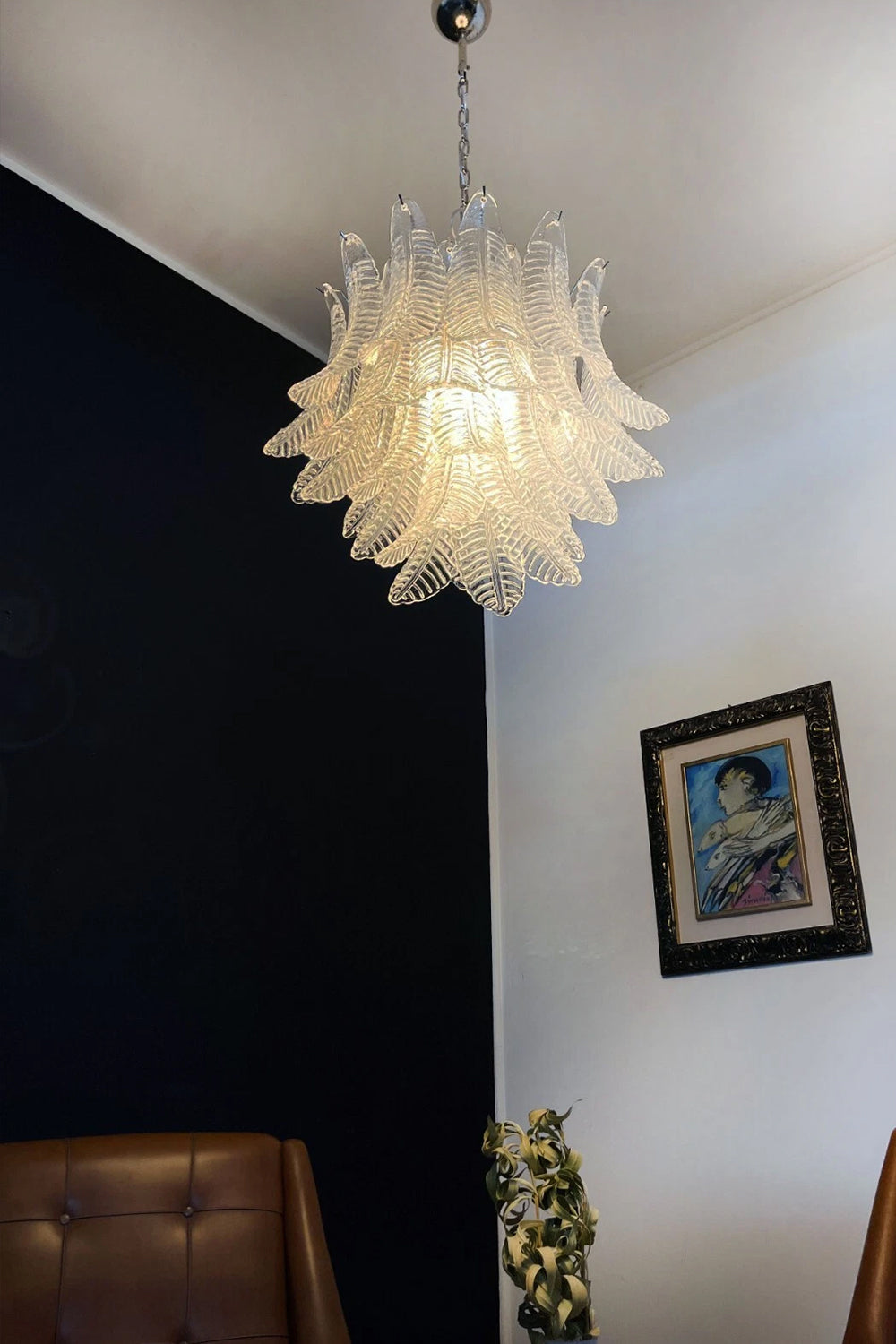 Italian Art Leaf Chandelier - view 6 | vexalamps