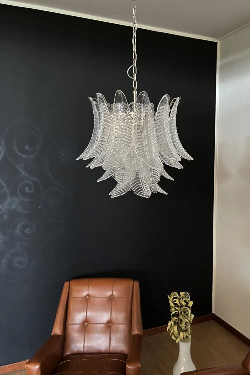 Italian Art Leaf Chandelier - view 8 | vexalamps