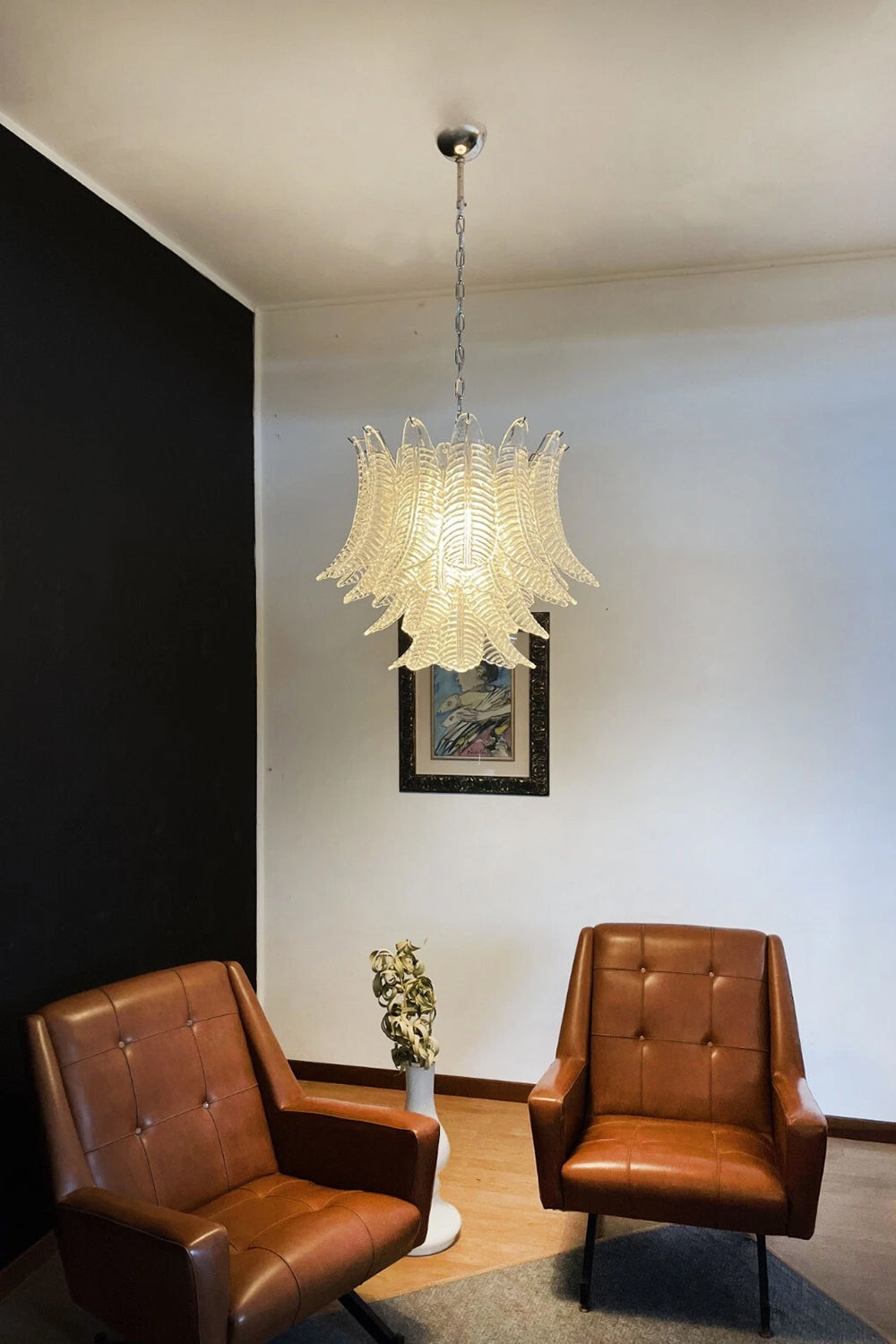 Italian Art Leaf Chandelier - view 2 | vexalamps