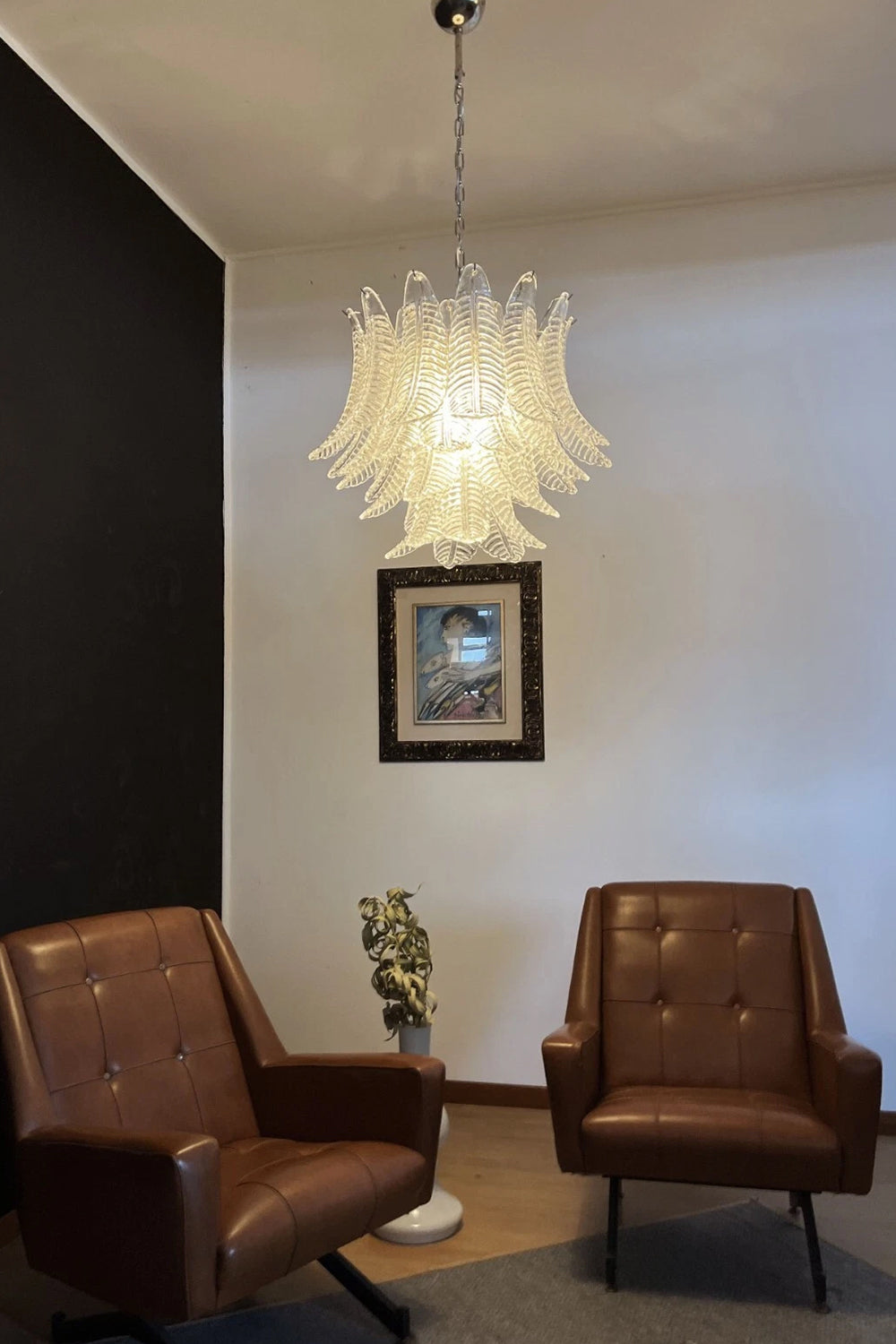 Italian Art Leaf Chandelier - view 4 | vexalamps
