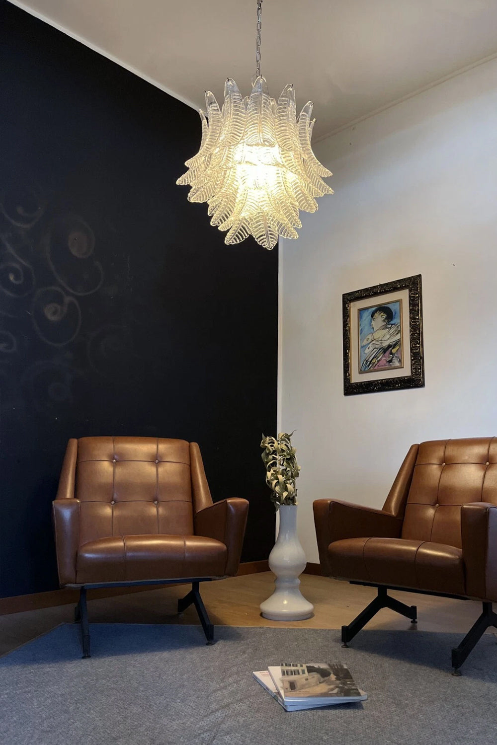 Italian Art Leaf Chandelier - view 5 | vexalamps