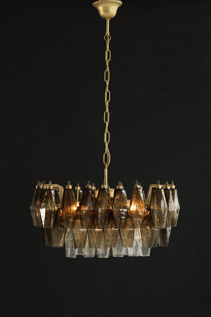 Italian Art Poliedri Glass Chandelier - view 12 | vexalamps