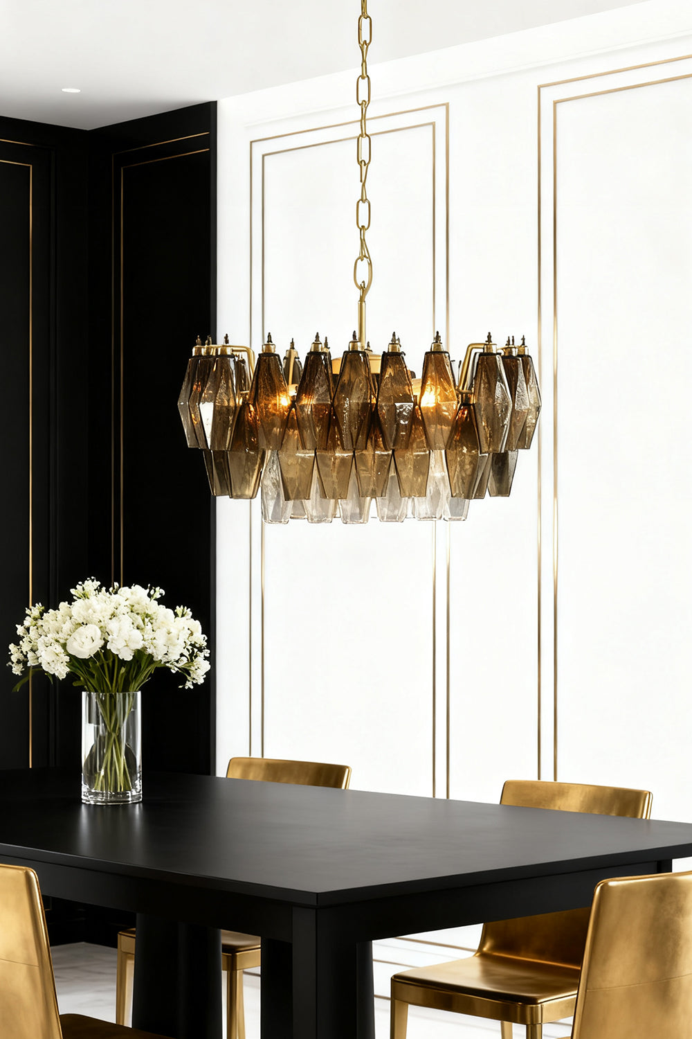 Italian Art Poliedri Glass Chandelier - view 6 | vexalamps