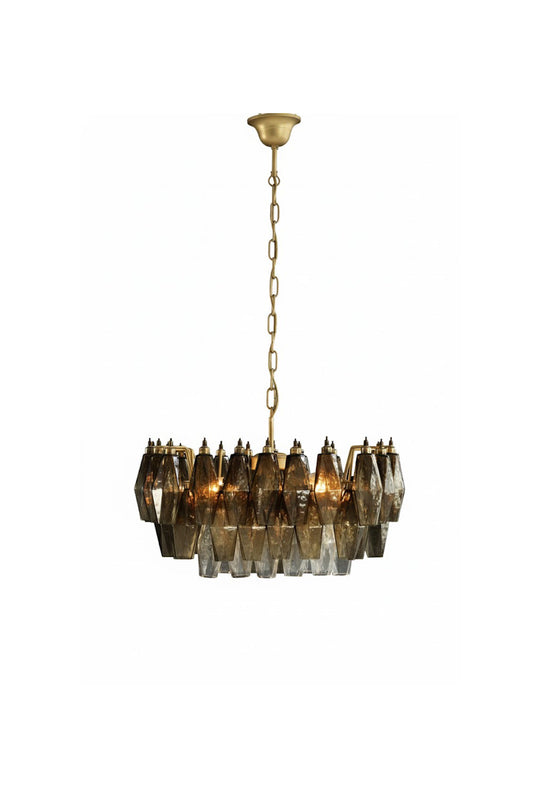 Italian Art Poliedri Glass Chandelier | vexalamps