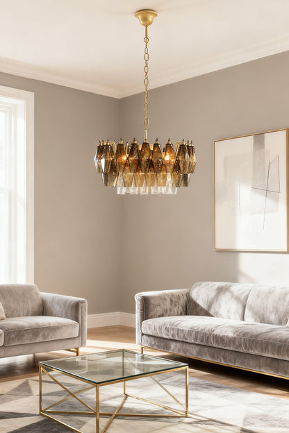Italian Art Poliedri Glass Chandelier - view 7 | vexalamps