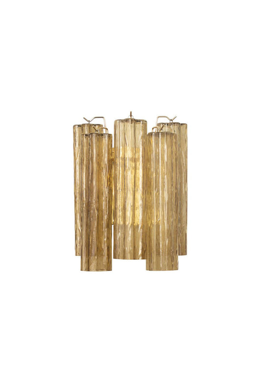 Italian Art amber glass tube wall lamp | vexalamps