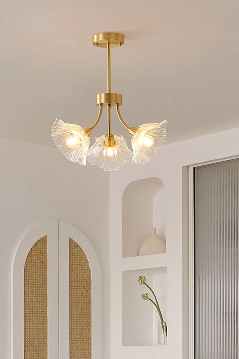 Kalin Blossom Petal Glass Chandelier - view 4 | vexalamps