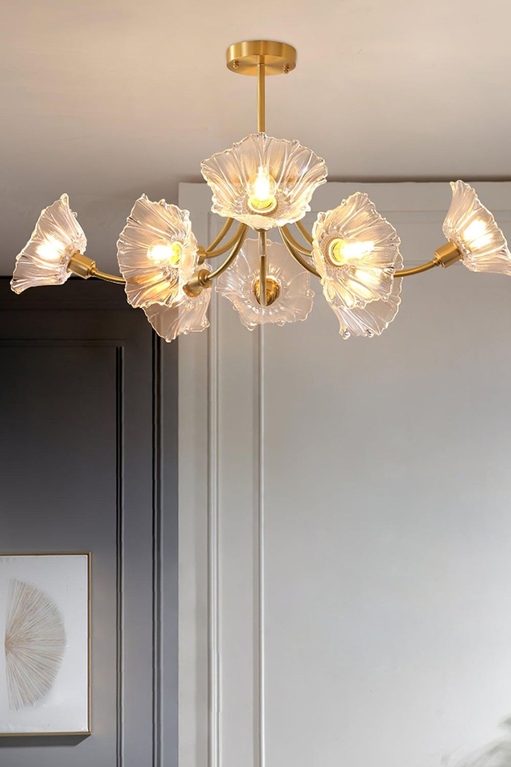 Kalin Blossom Petal Glass Chandelier - view 2 | vexalamps