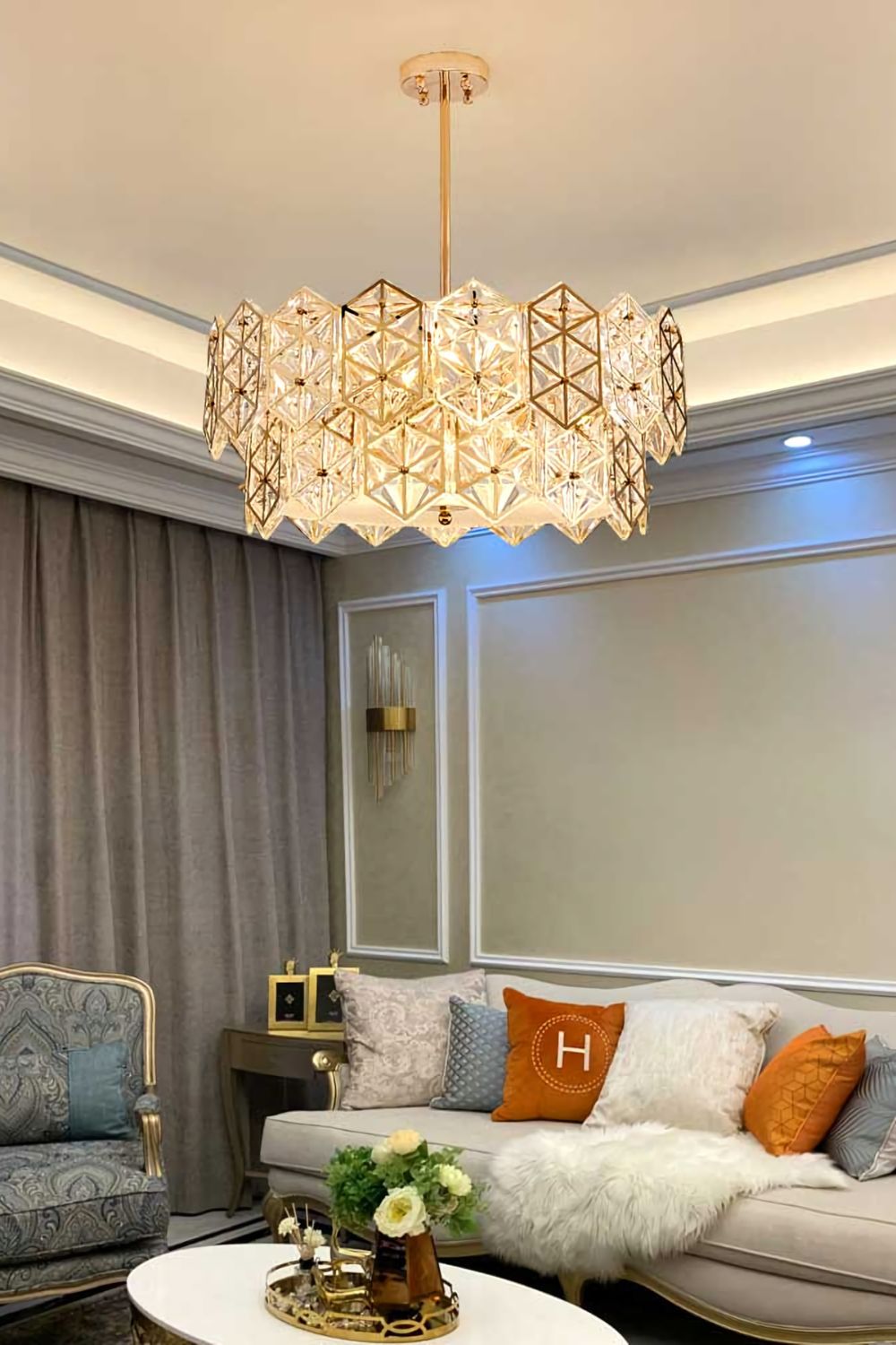 Kinkeldey Crystal Prism Chandelier - vexalamps