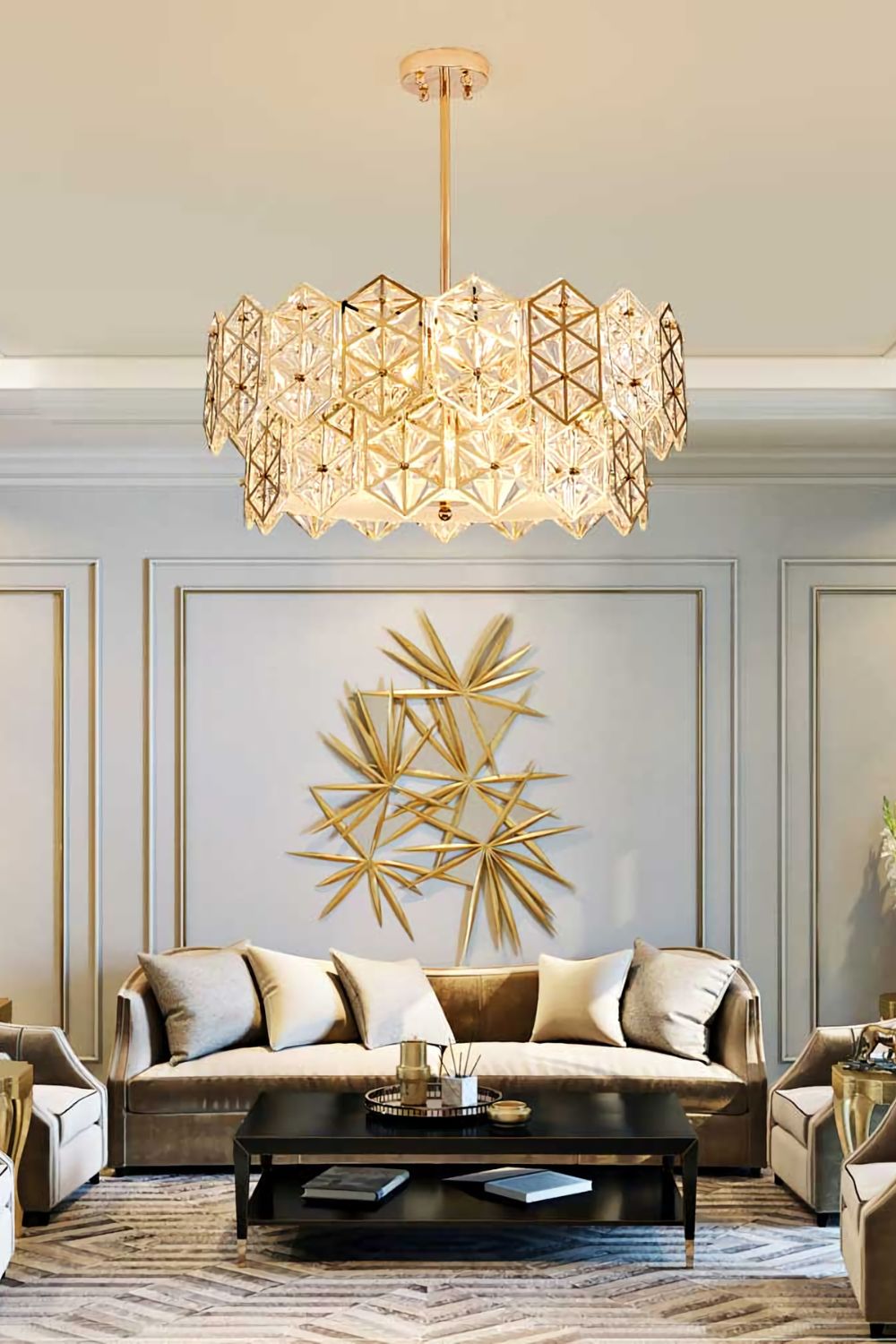 Kinkeldey Crystal Prism Chandelier - vexalamps