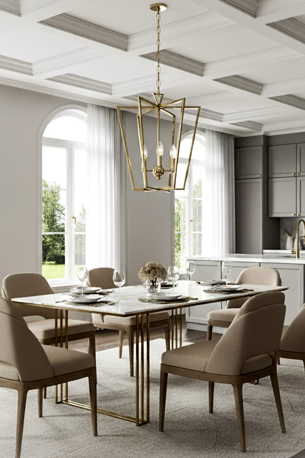 Lantern-shaped chandelier - view 6 | vexalamps