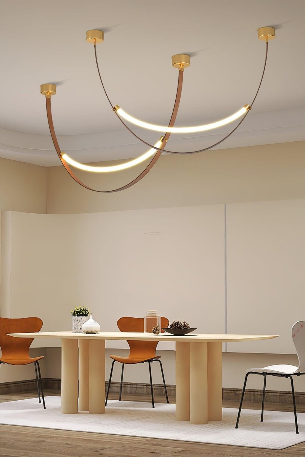 Leather Arc Loop Pendant Light - view 8 | vexalamps