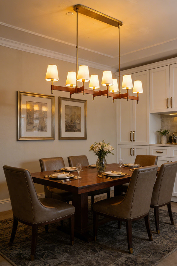 Leather Halo Ring Chandelier - view 9 | vexalamps