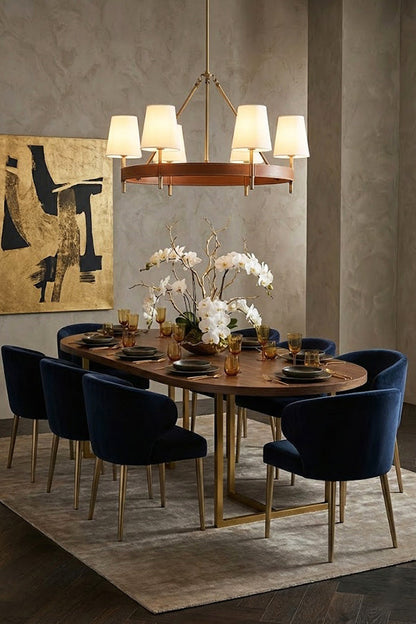 Leather Halo Ring Chandelier - view 5 | vexalamps