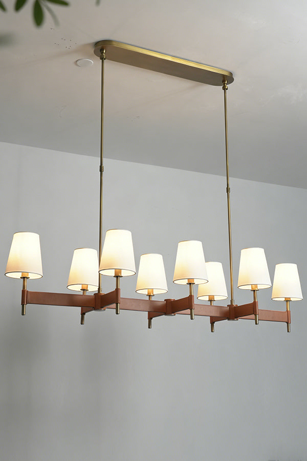Leather Halo Ring Chandelier - view 22 | vexalamps