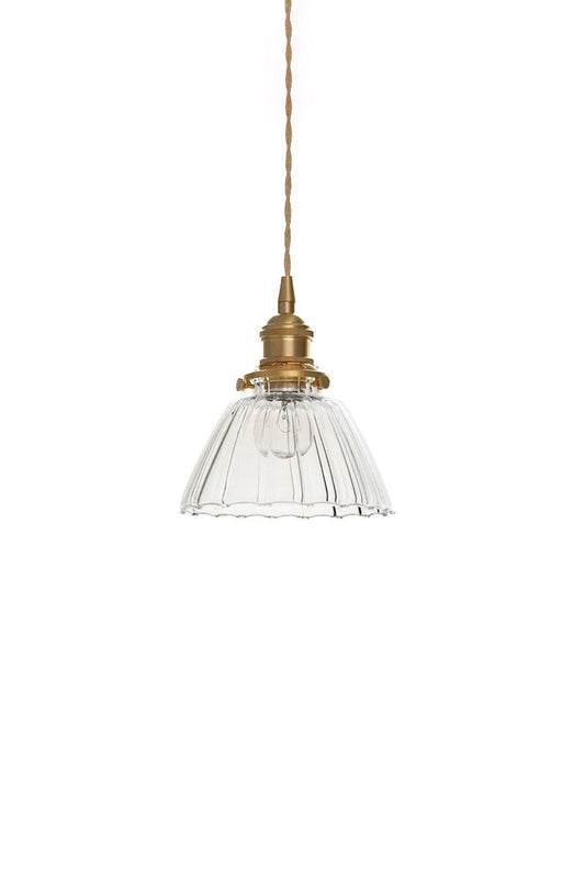 Ledbury Retro Ribbed Glass Pendant Light | vexalamps