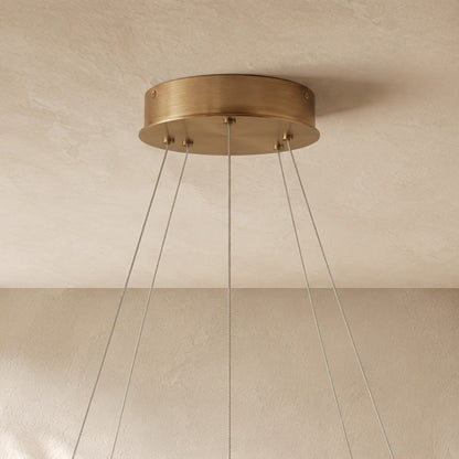 Livage Lisse Round Chandelier with Alabaster Shade