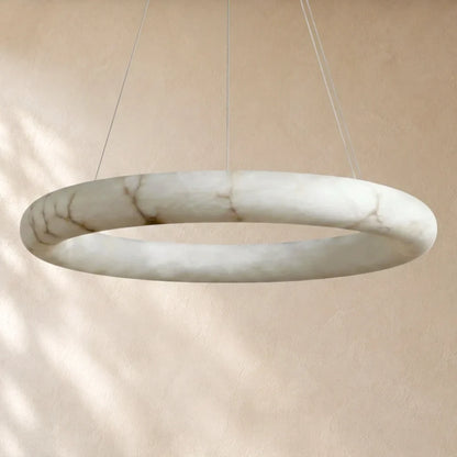 Livage Lisse Round Chandelier with Alabaster Shade