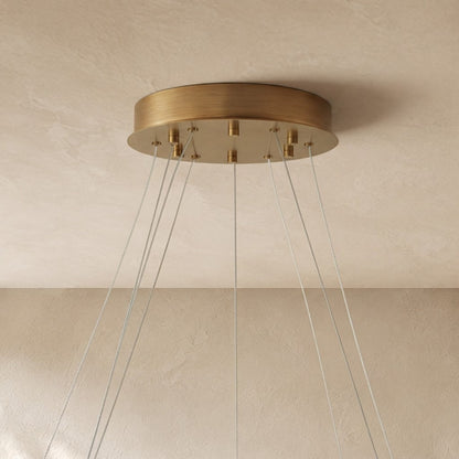 Livage Lisse Round Chandelier with Alabaster Shade