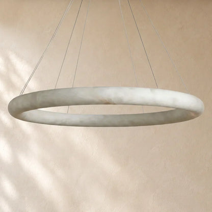 Livage Lisse Round Chandelier with Alabaster Shade