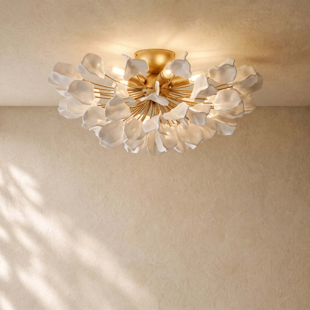 Lunarian Flush Mount - Brass / Ivory