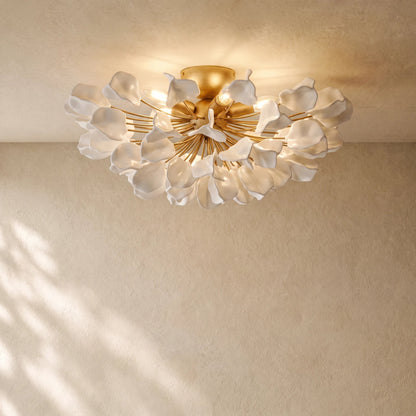 Lunarian Flush Mount - Brass / Ivory
