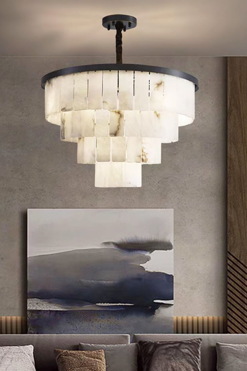 Luxurious Cascading Snow Plaster Chandelier - view 8 | vexalamps