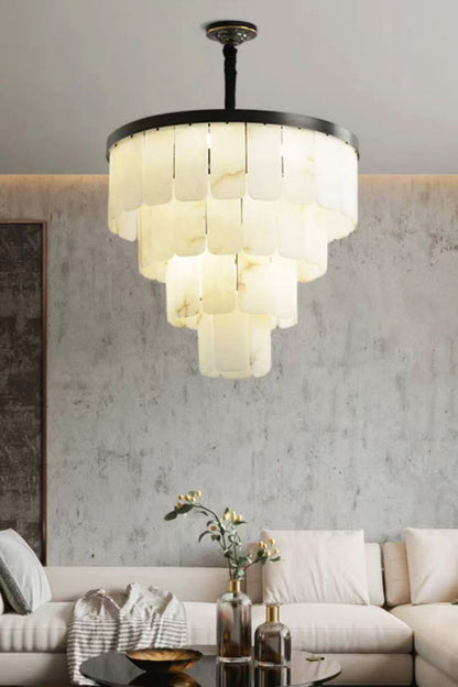 Luxurious Cascading Snow Plaster Chandelier - view 11 | vexalamps