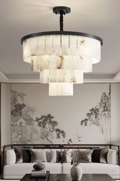 Luxurious Cascading Snow Plaster Chandelier - view 2 | vexalamps