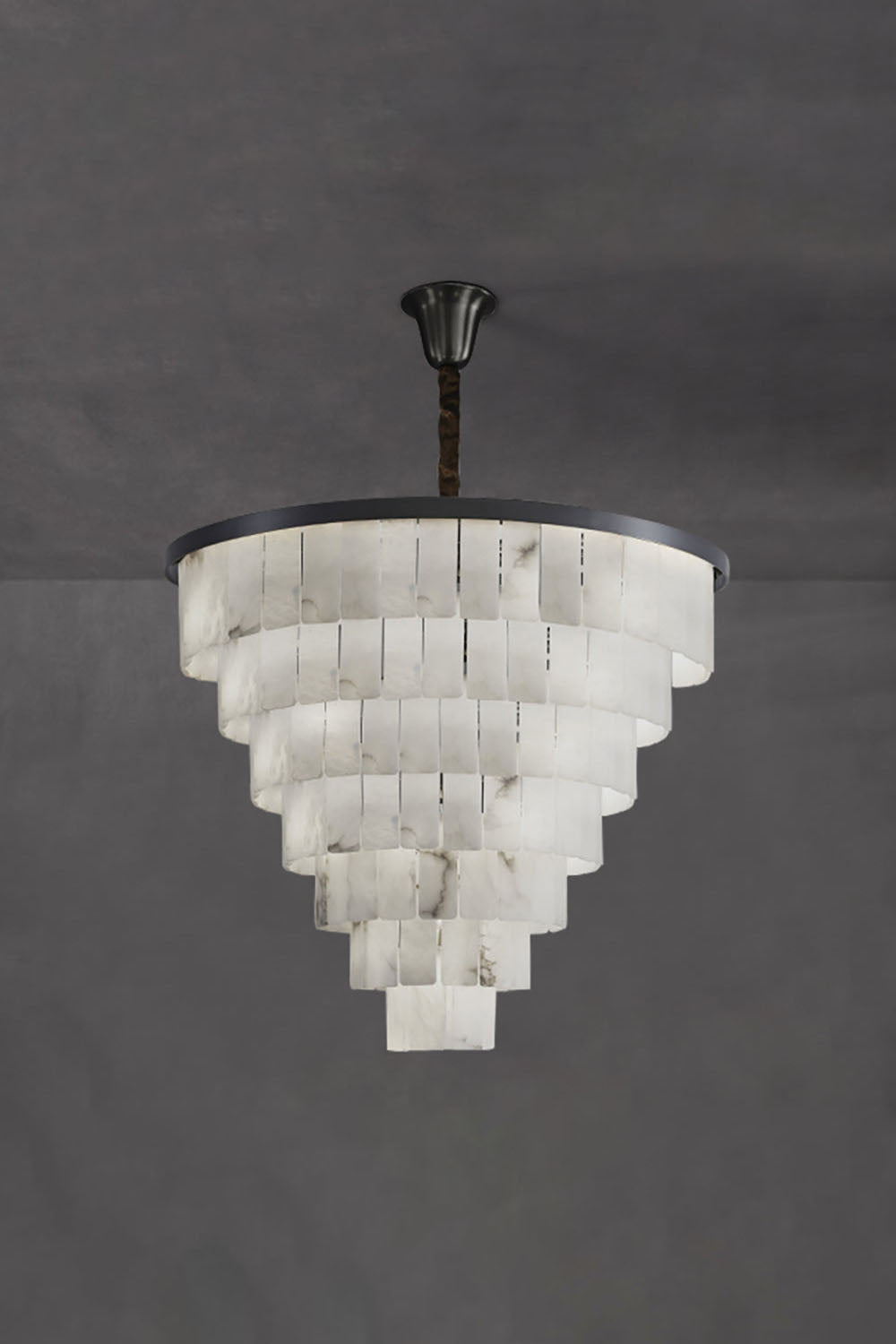 Luxurious Cascading Snow Plaster Chandelier - view 22 | vexalamps