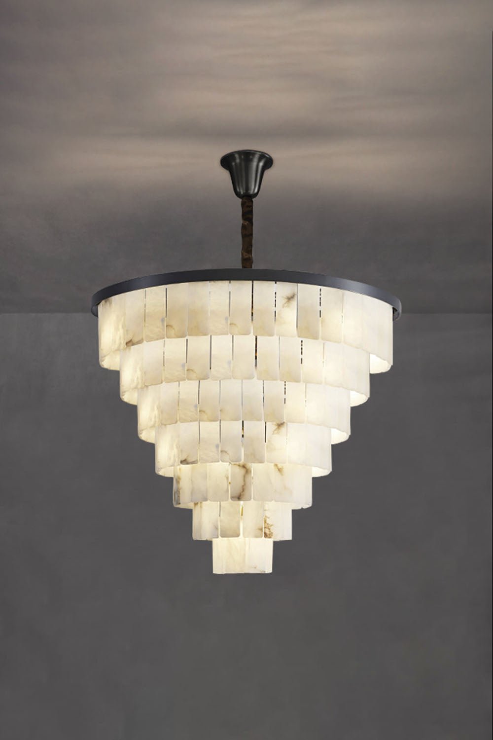 Luxurious Cascading Snow Plaster Chandelier - view 32 | vexalamps