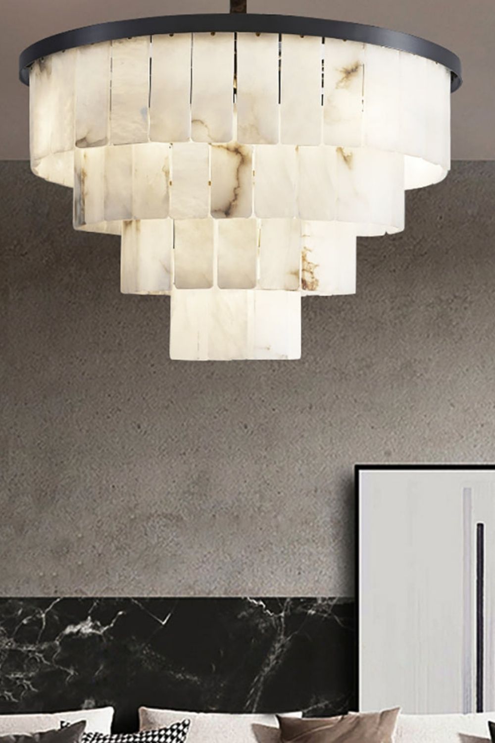 Luxurious Cascading Snow Plaster Chandelier - view 15 | vexalamps