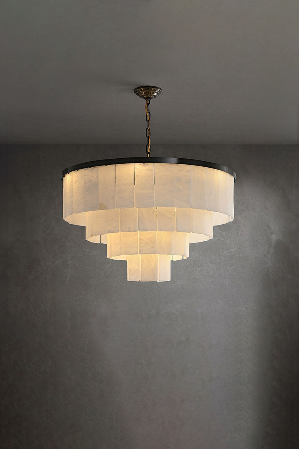Luxurious Cascading Snow Plaster Chandelier - view 40 | vexalamps