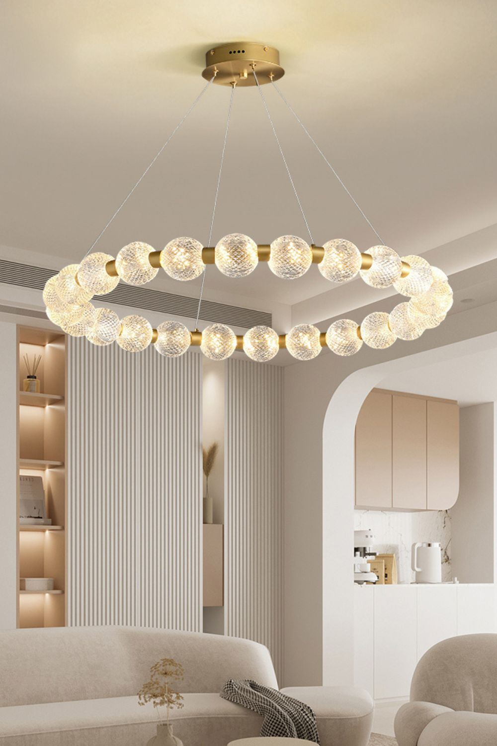 Luxury Pearl Ring Chandelier - vexalamps