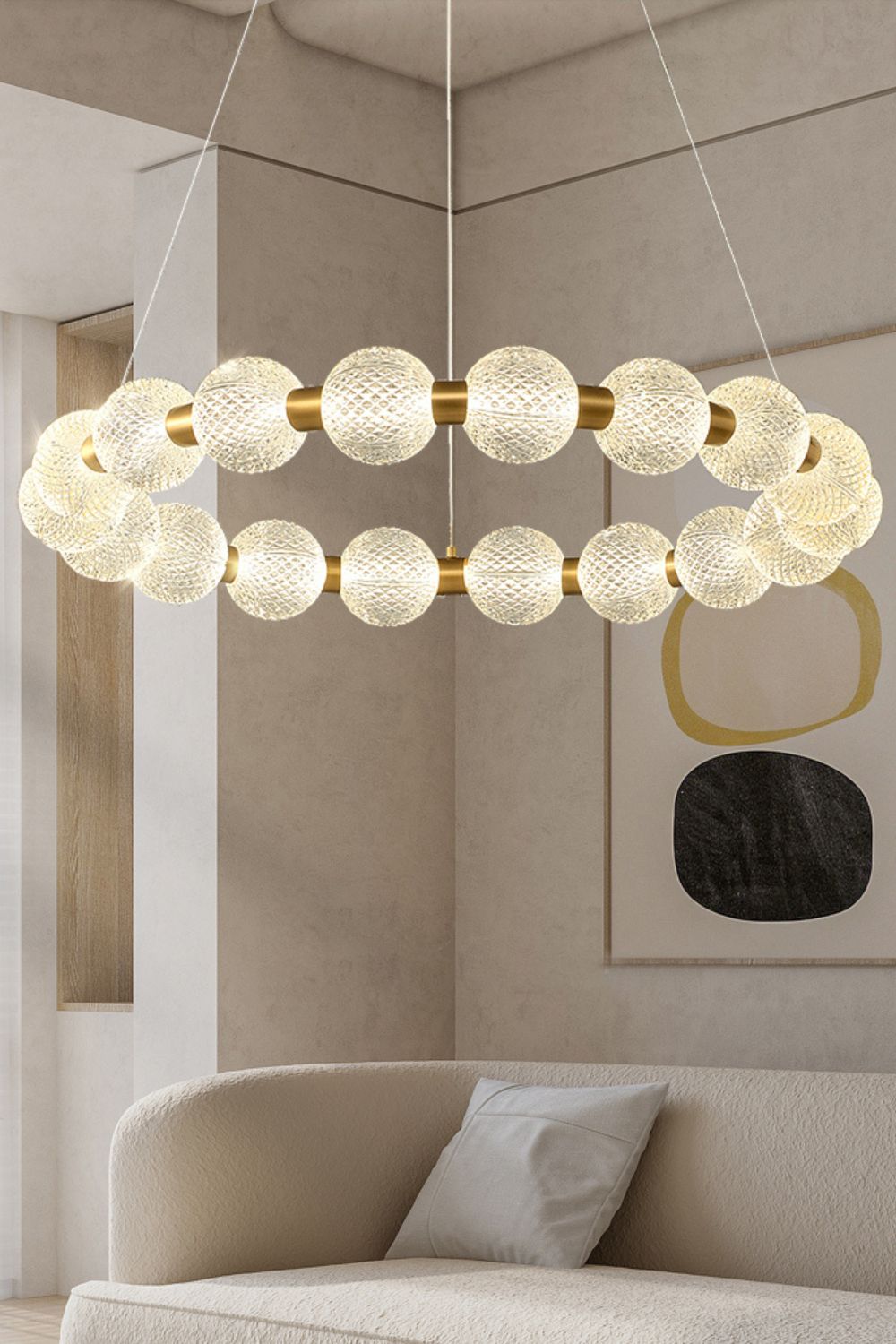 Luxury Pearl Ring Chandelier - vexalamps